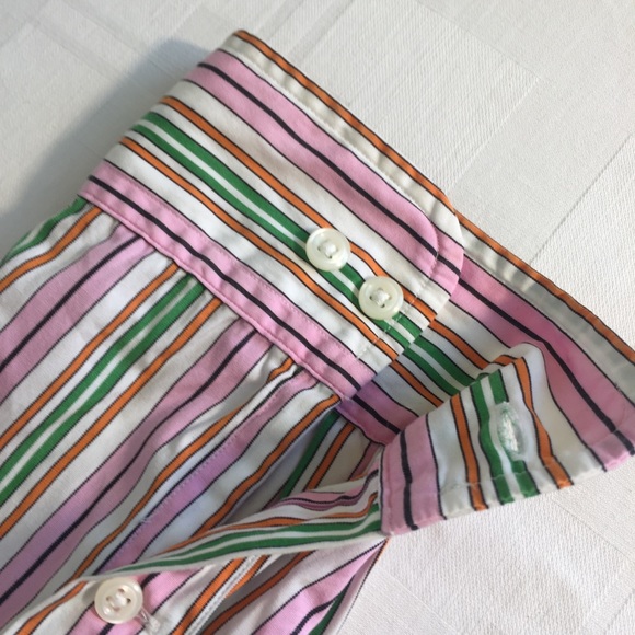 RALPH LAUREN sz 16 button up shirt pink green - Picture 15 of 15